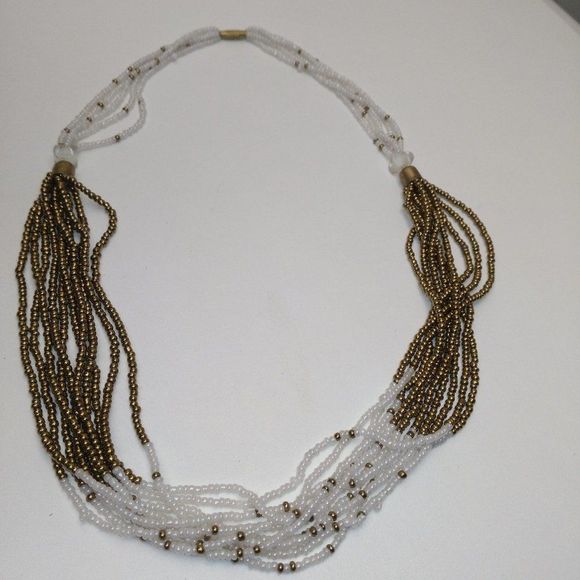Bronze & white necklace - Picture 2 of 6